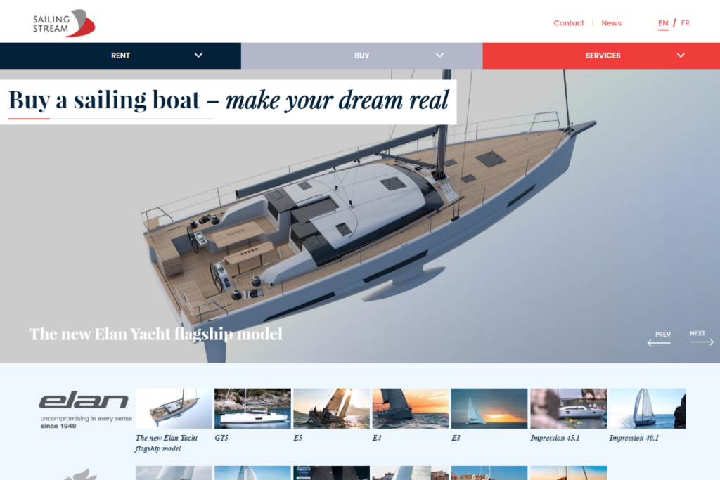 Sailing Stream CMS Website Designing