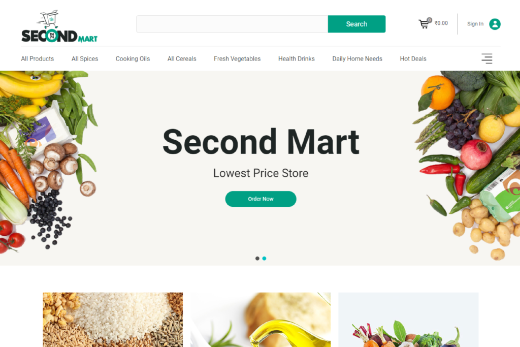 Second Mart Basic Website Designing